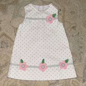 Florence Eiseman Polka Dot Dress with Pink Floral Design